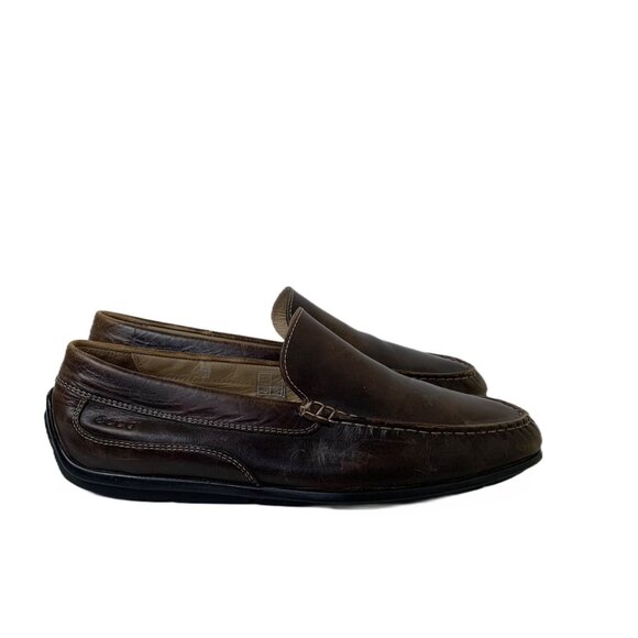 Ecco Men’s Classic 2.0 Moc in Coffee Brown Old Money Leather Loafers - Size 10 - Picture 1 of 9